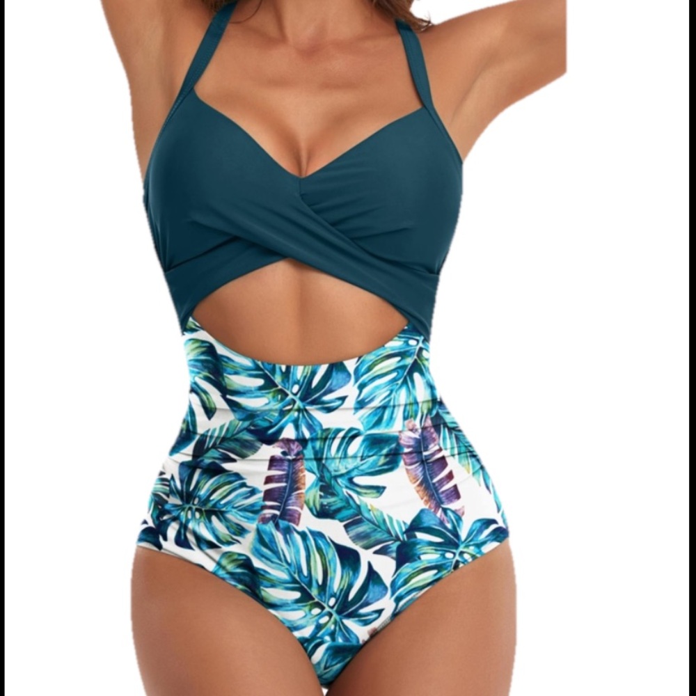Monokini-Tropical Cutout Swimsuit One-Piece